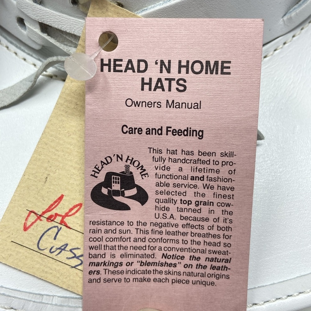 NWT Head’N Home White Medium Leather & Ostrich Feather Hat - Picture 5 of 14